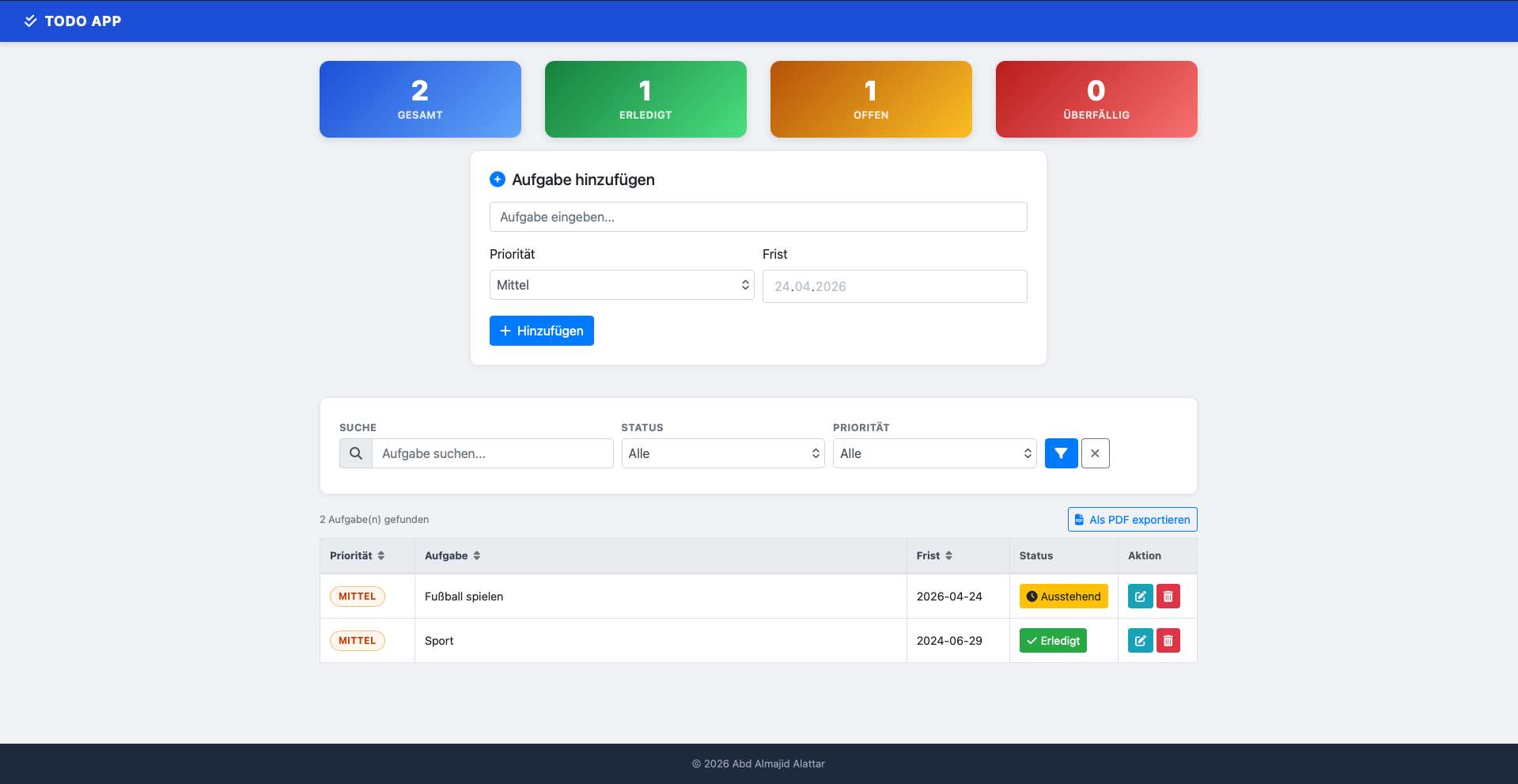 Todo App Screenshot